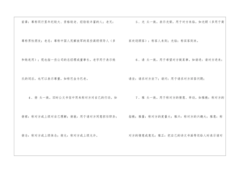 2024高考二轮复习：高考敬辞谦辞总汇-语文综合知识_第3页