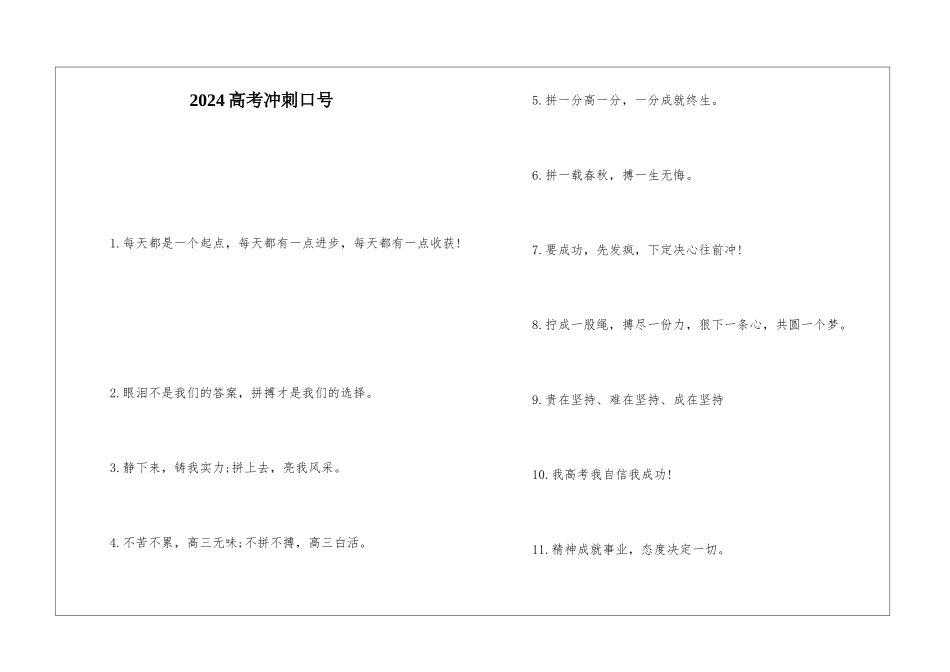 2024高考冲刺口号_第1页
