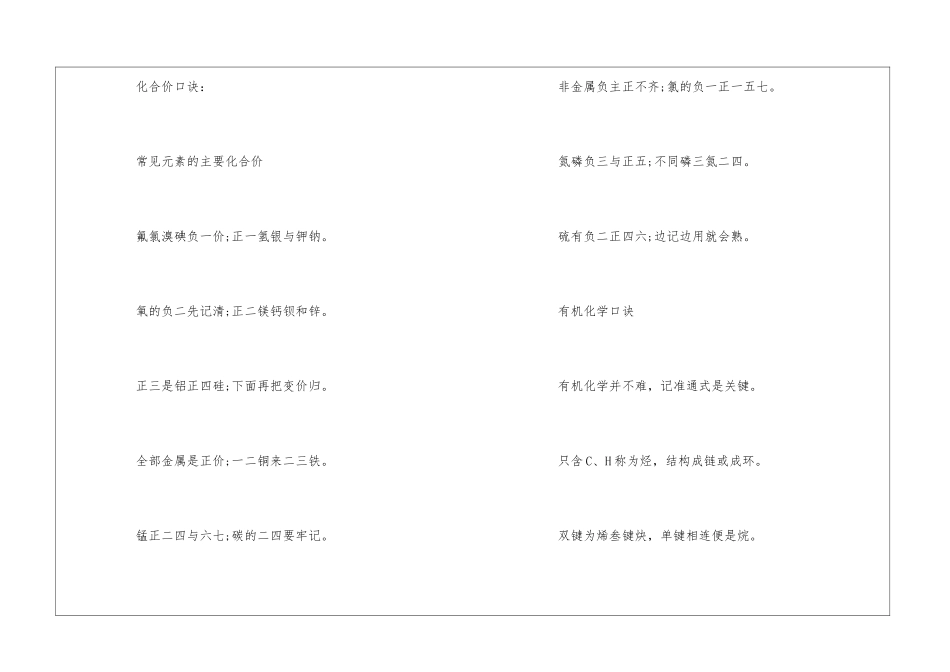2024高考化学知识口诀_第2页