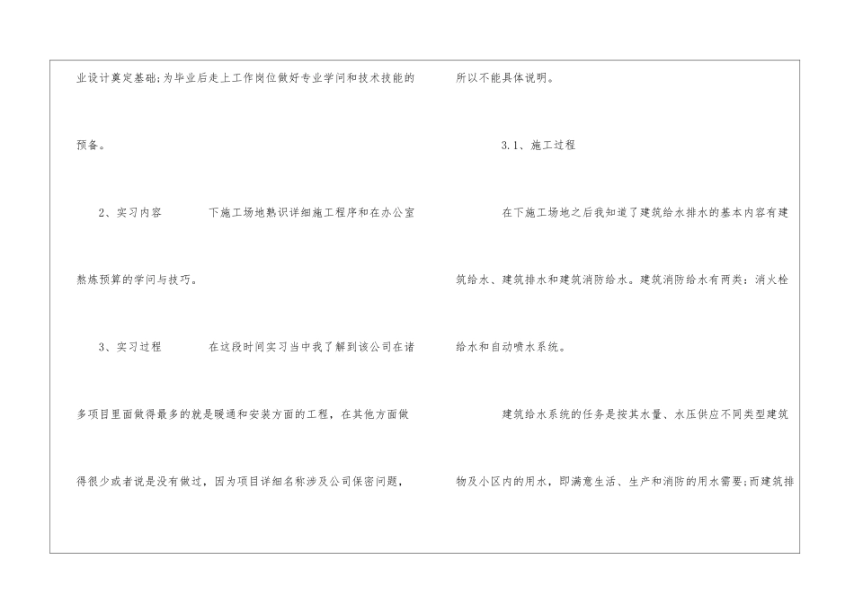 20xx工程造价毕业顶岗实习报告_第2页
