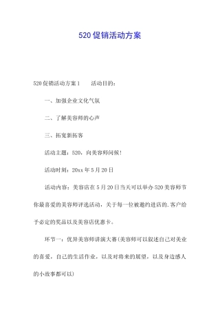 520促销活动方案