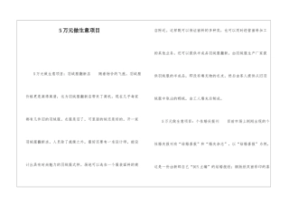 5万元做生意项目