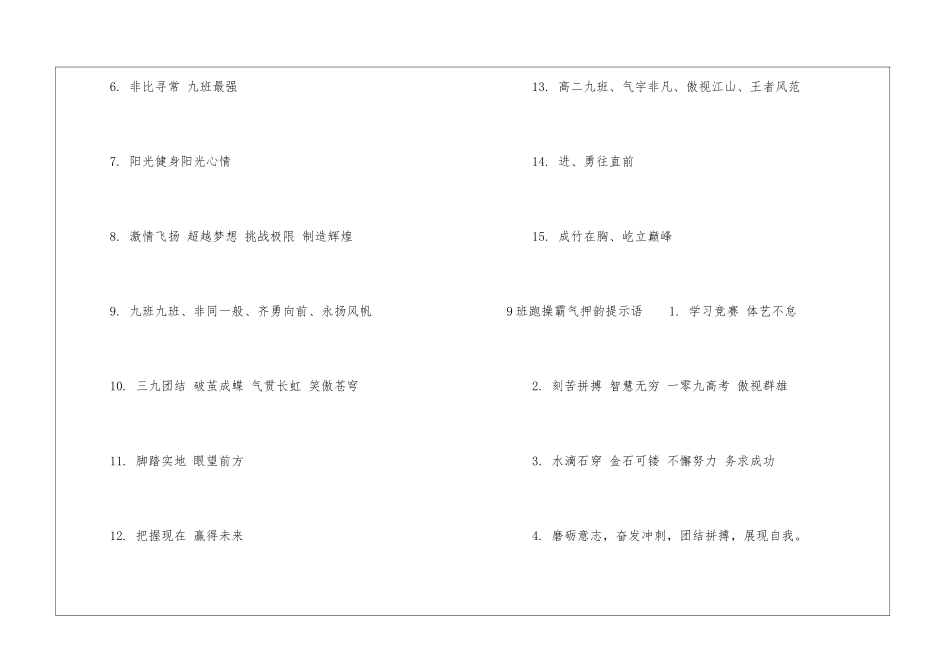 9班跑操霸气押韵口号-运动会口号_第3页