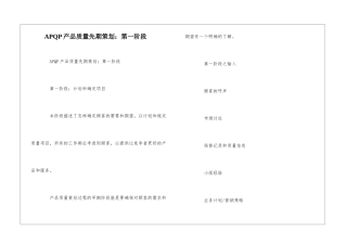 APQP产品质量先期策划：第一阶段--