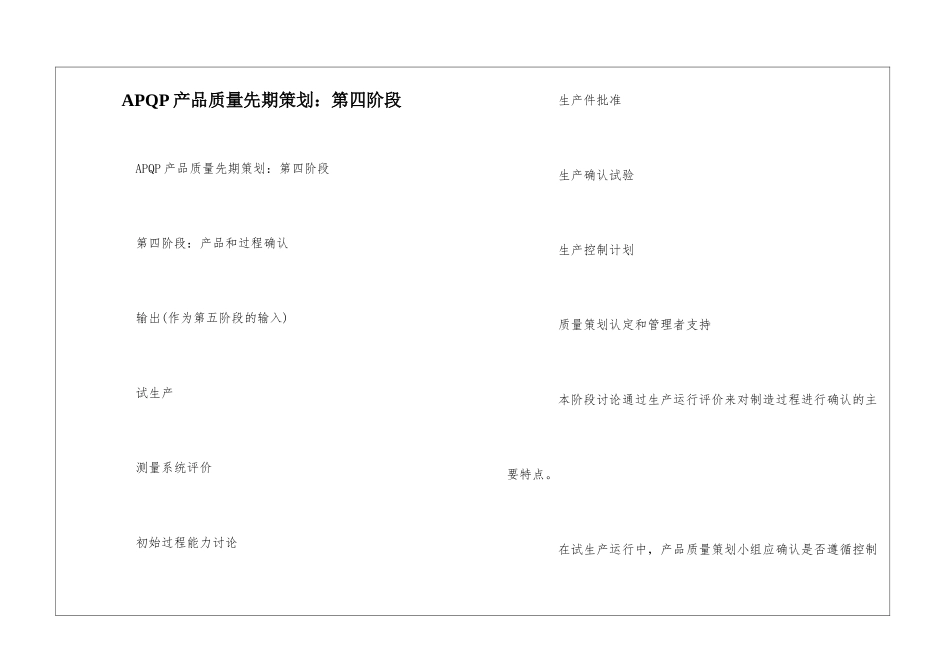 APQP产品质量先期策划：第四阶段--_第1页