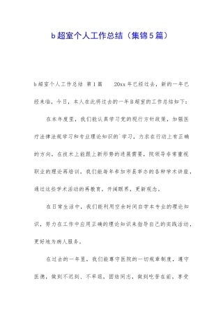 b超室个人工作总结