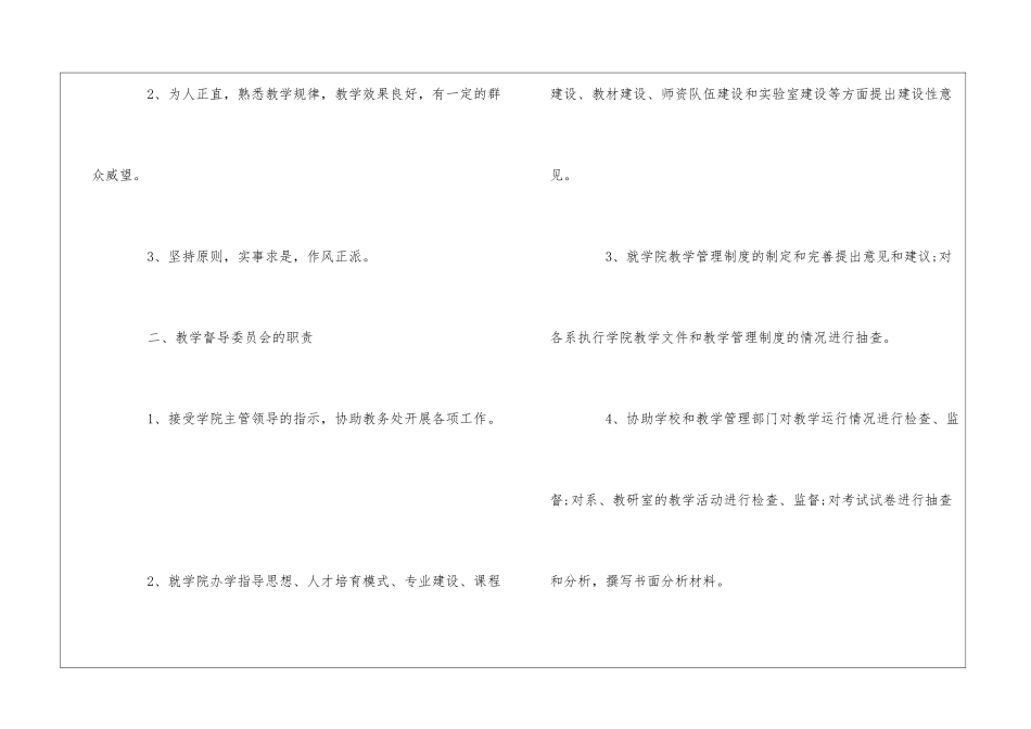 CY学院教学督导委员会工作条例--_第2页