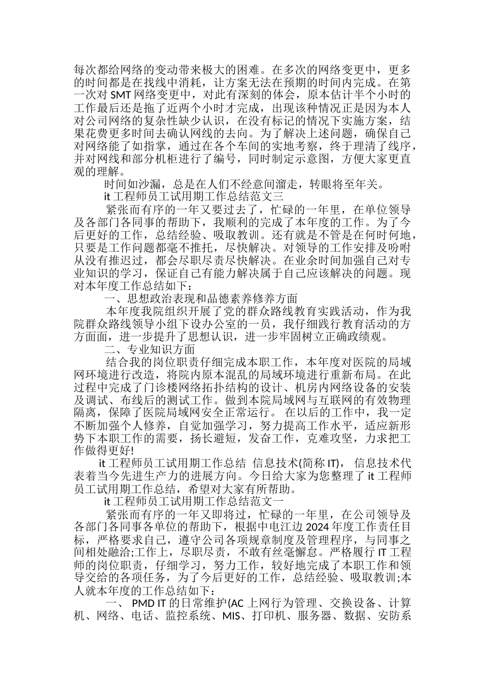 it工程师工作总结范文3篇_第3页