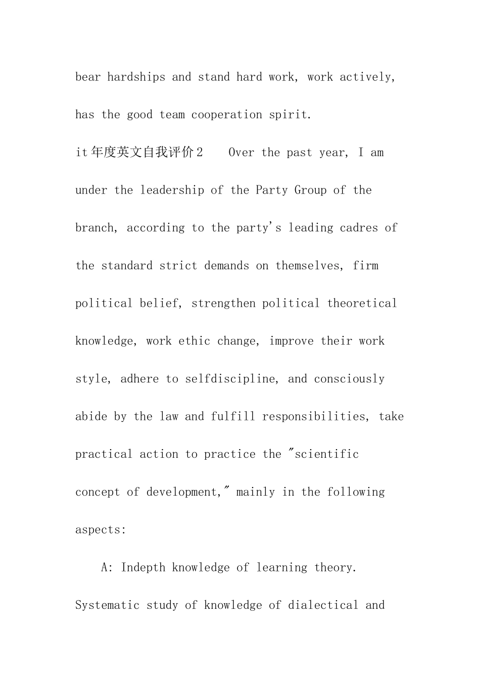it年度英文自我评价_第2页