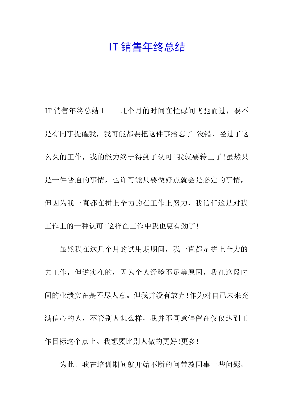 IT销售年终总结_第1页