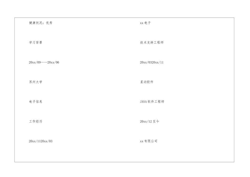 java优秀简历模板_第2页