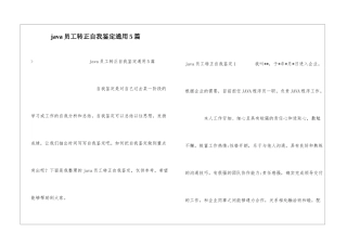 java员工转正自我鉴定通用5篇