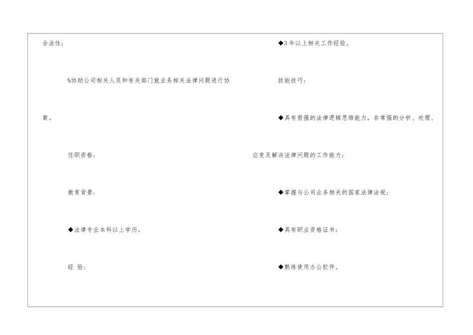 M公司法律顾问职务说明书--_第2页