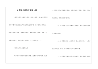 P有限公司员工管理大纲--