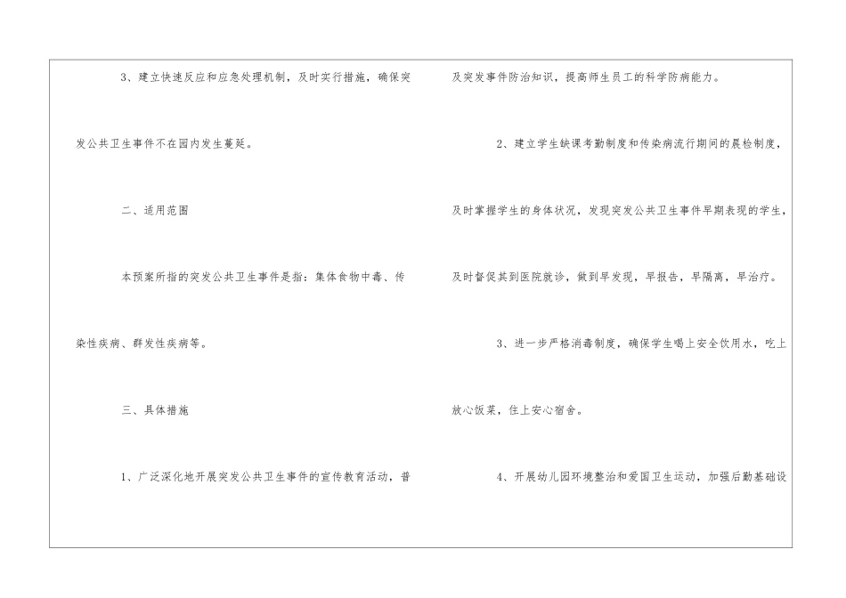 P幼儿园突发公共卫生事件应急预案--_第2页