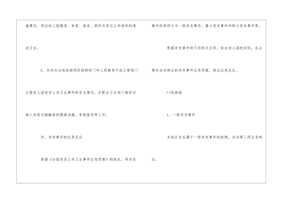 P幼儿园突发公共卫生事件应急预案--_第3页