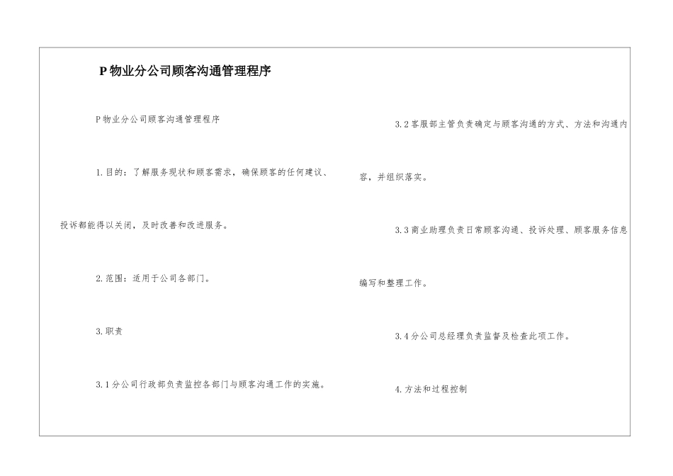 P物业分公司顾客沟通管理程序--_第1页