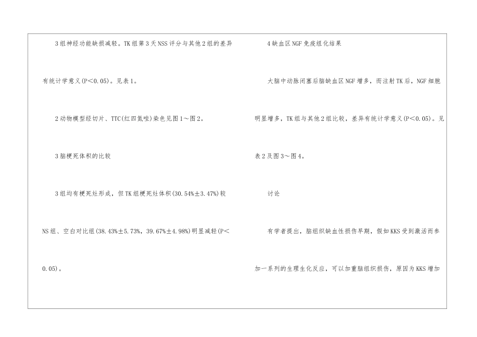 TK对脑缺血NGF的影响研究_第3页