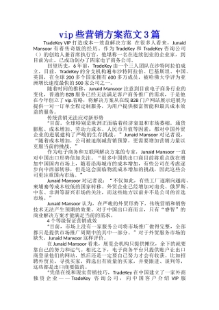vip些营销方案范文3篇