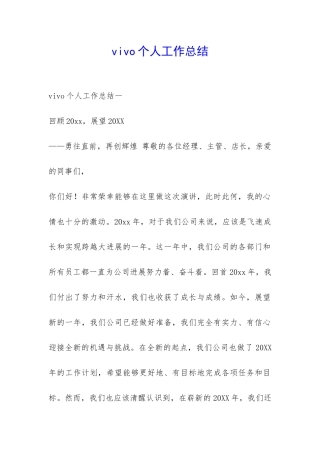 vivo个人工作总结-