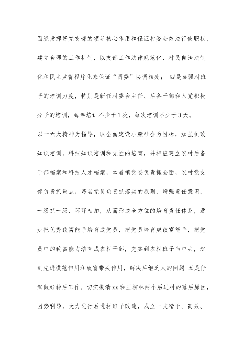 XX乡镇落实组织工作汇报-_第3页