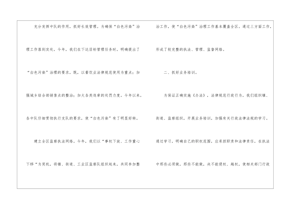 XX区监察队白色污染整治工作总结_第2页
