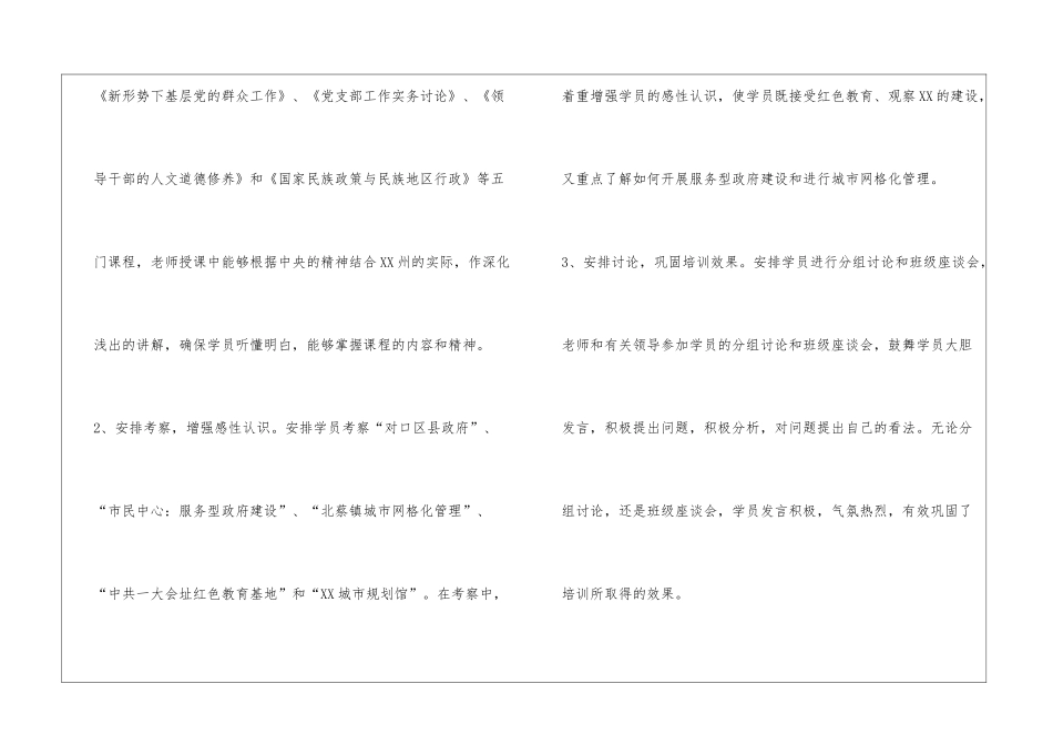 XX州基层党建培训班工作总结_第2页
