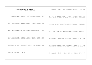 “1+4”发展迸发湖北科技力