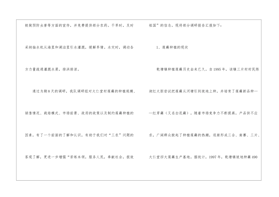 “三下乡”服务队总结报告：关注莲藕种植_第3页