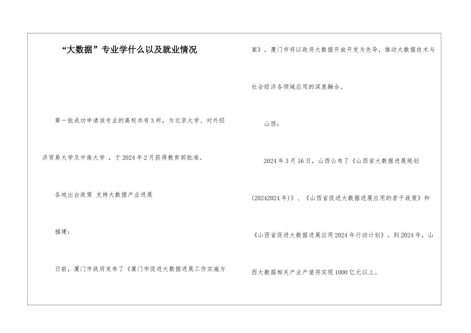 “大数据”专业学什么以及就业情况_第1页