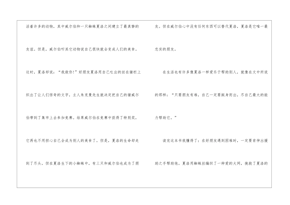 《夏洛的网》暑假读书感悟550字6篇_第2页