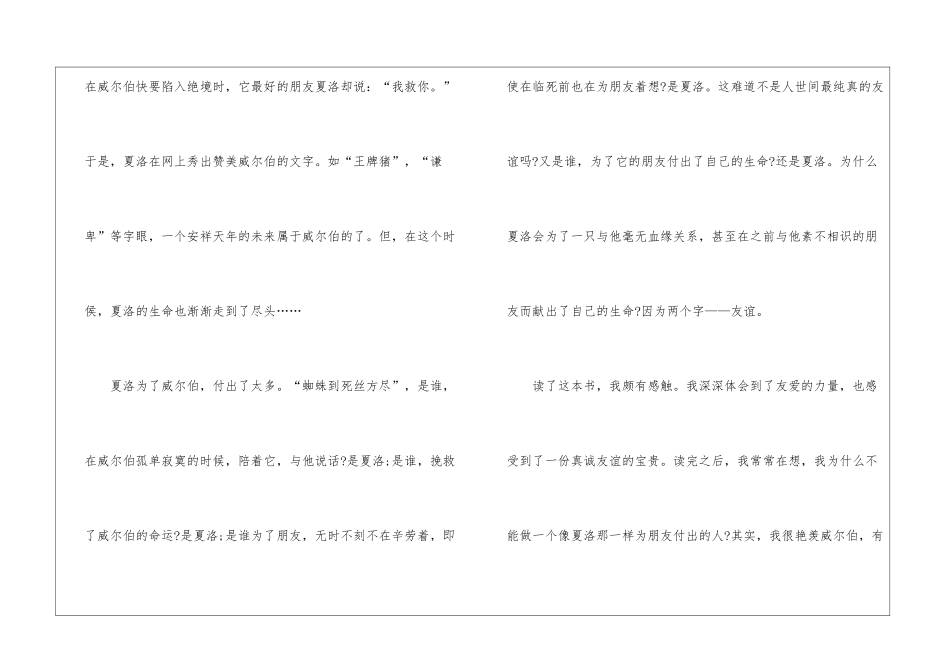 《夏洛的网》学生读后感最新5篇_第2页