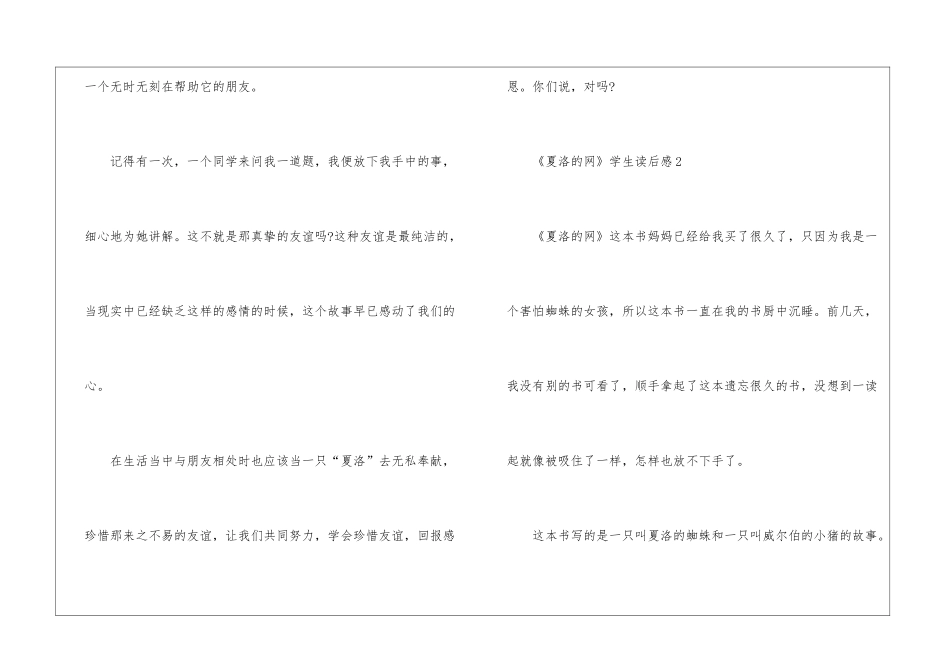 《夏洛的网》学生读后感最新5篇_第3页