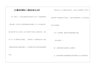 《大瀑布的葬礼》课堂实录与点评-