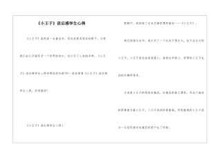 《小王子》读后感学生心得