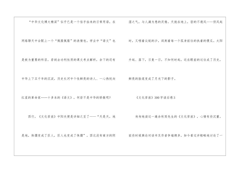 《文化苦旅》300字读后感_第3页