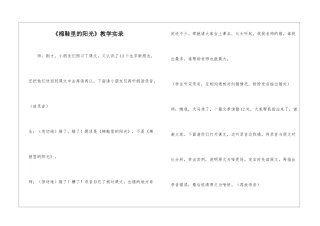 《棉鞋里的阳光》教学实录-