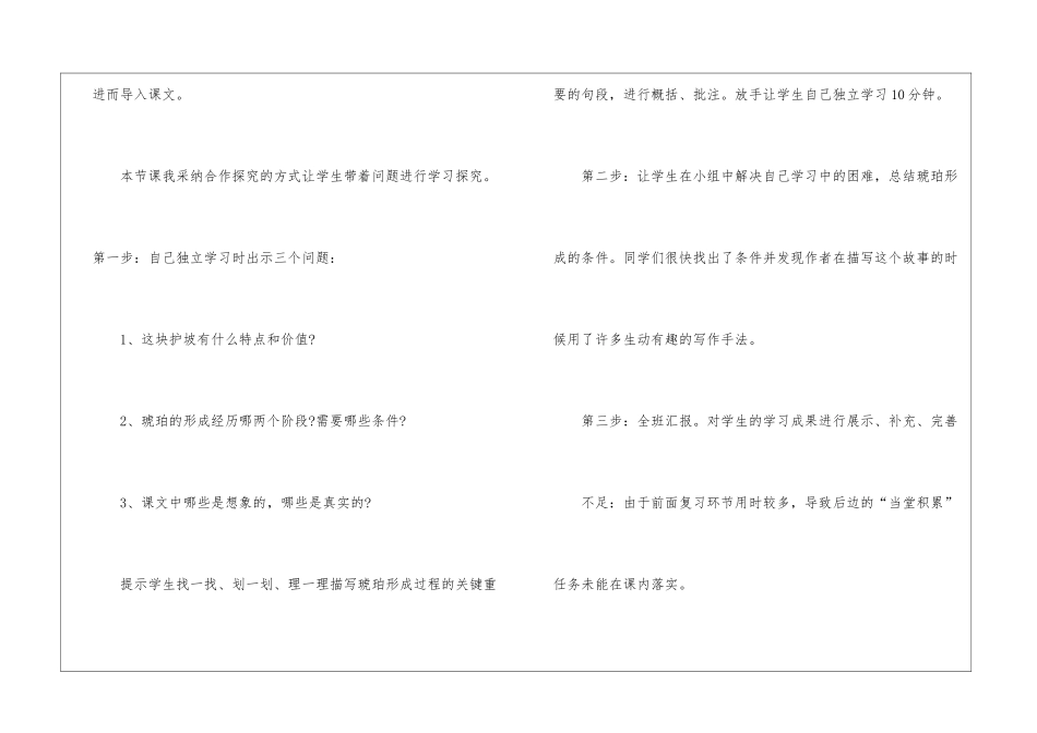 《琥珀》教学反思_第2页