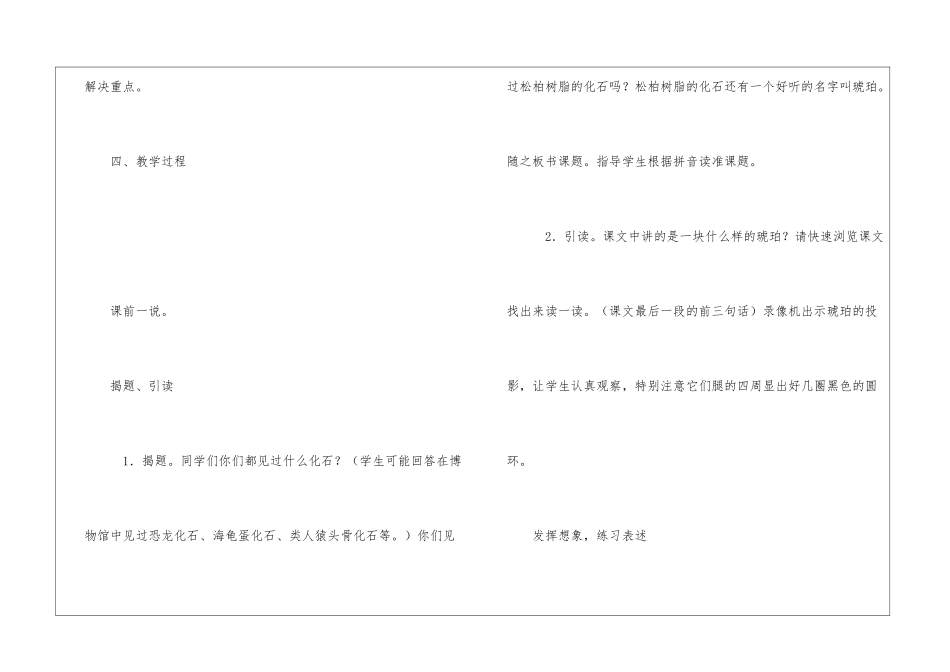 《琥珀》板书设计-_第2页