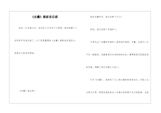 《皮囊》最新读后感