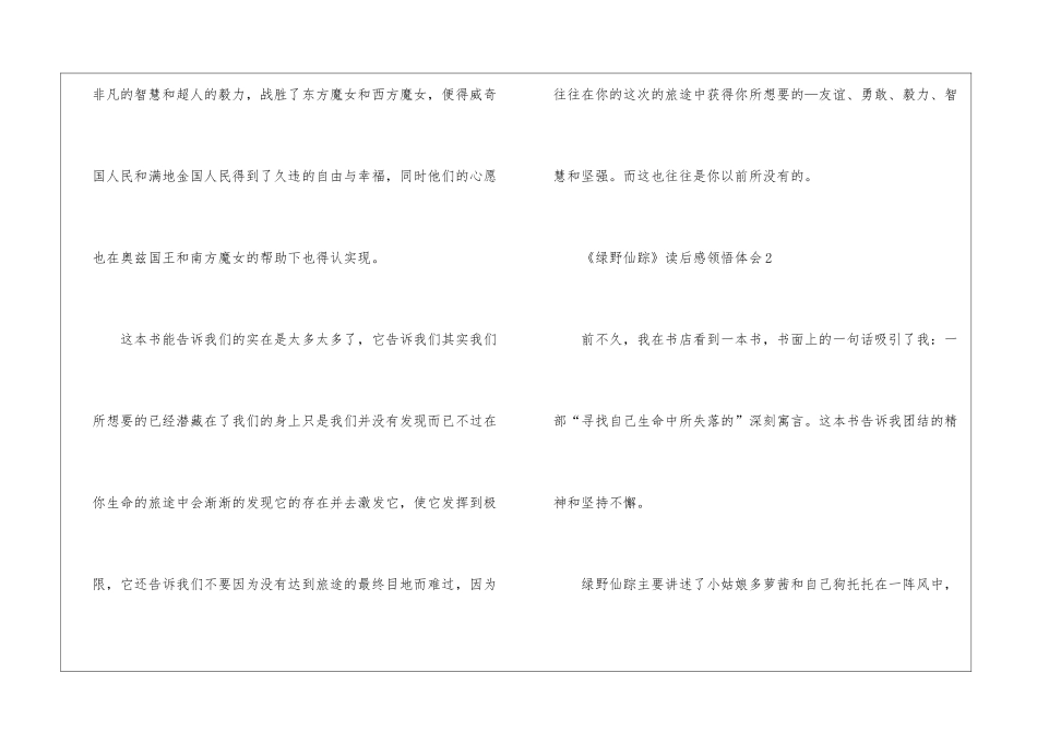 《绿野仙踪》读后感领悟体会六篇_第2页