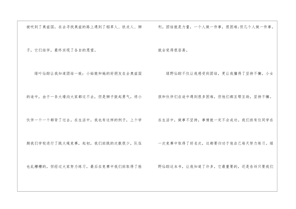 《绿野仙踪》读后感领悟体会六篇_第3页