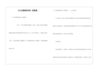 《认识植物的美》的教案