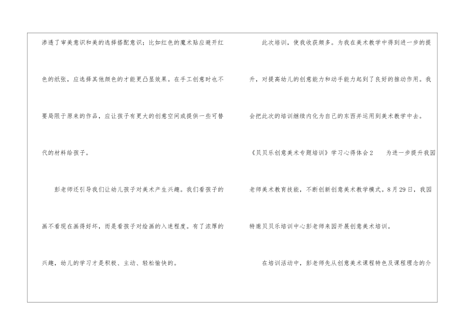 《贝贝乐创意美术专题培训》学习心得体会_第2页