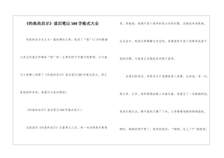 《钓鱼的启示》读后笔记500字格式大全