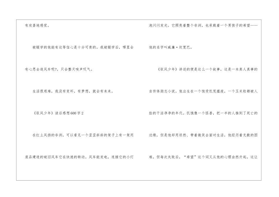 《驭风少年》读后感想600字_第3页
