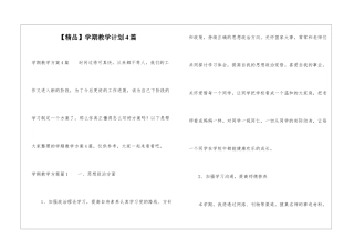 【精品】学期教学计划4篇