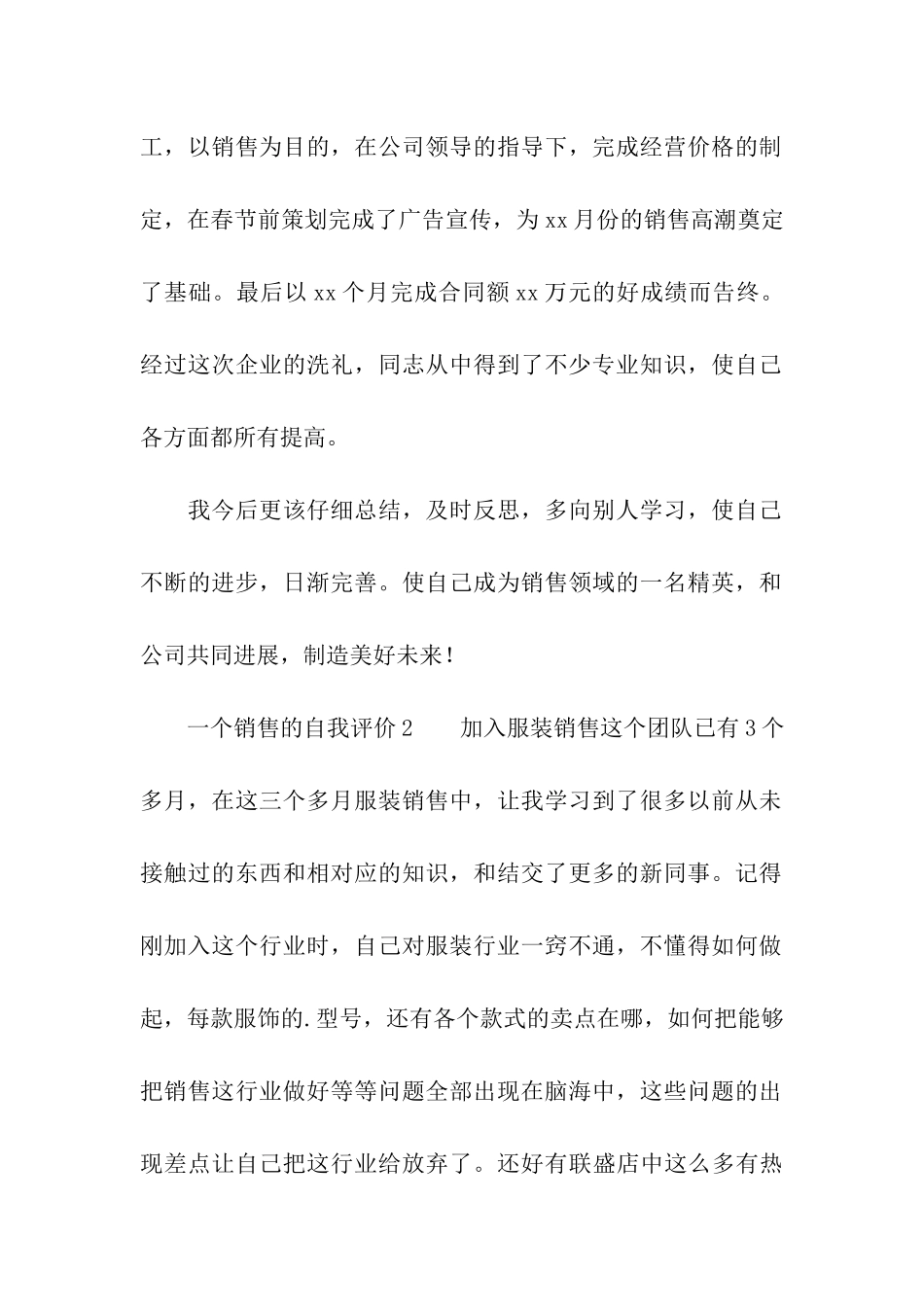 一个销售的自我评价_第2页