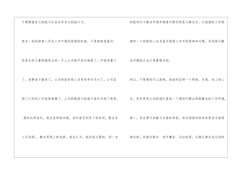 一个营销总监在公司销售例会上的发言稿_第2页