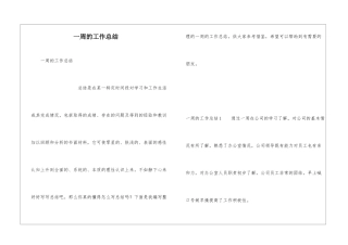 一周的工作总结